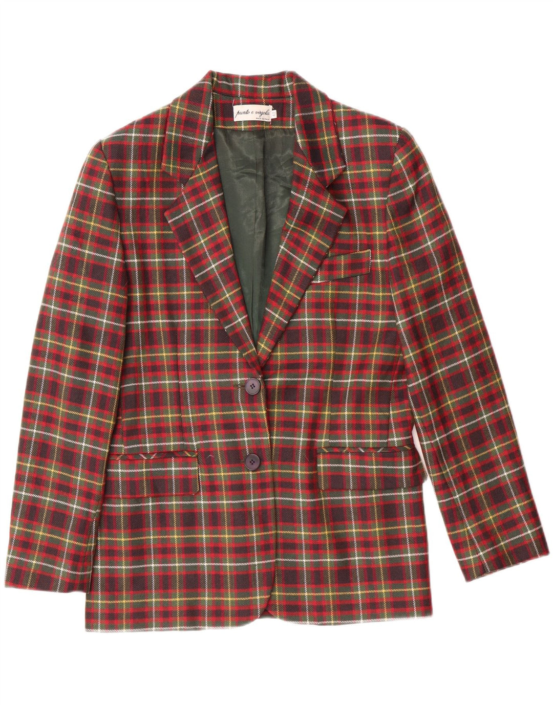Punto e Virgola Womens Blazer Jacket IT 42 Medium Multicoloured Check