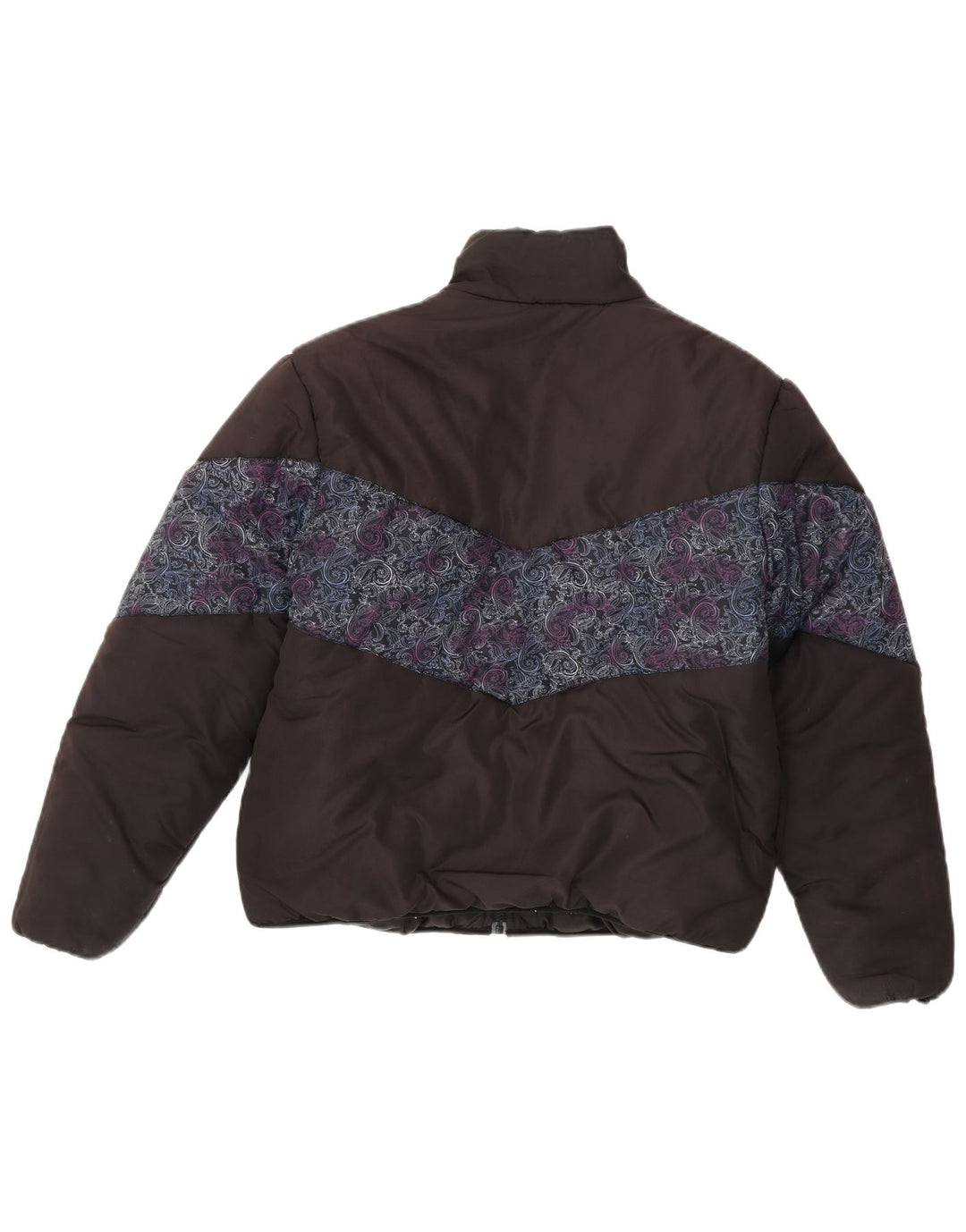 Fila Womens Loose Fit Padded Jacket UK 14 Medium Black Paisley Polyester