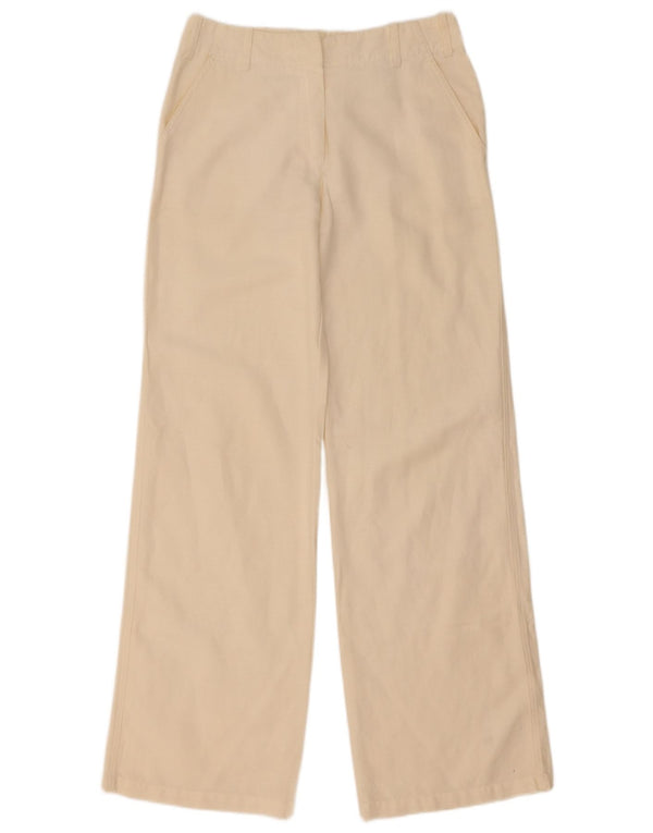 Pantaloni chino da donna Armani a gamba larga IT 38 XS W28 L32 Cotone beige