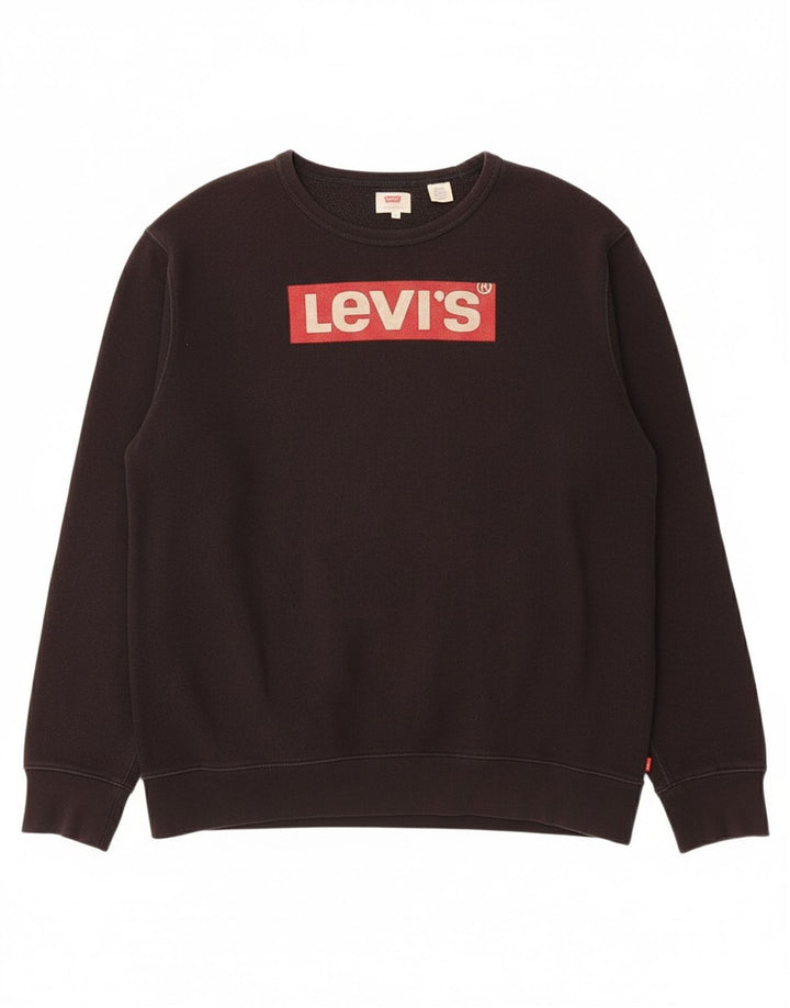LEVI'S Mens Graphic Sweatshirt Jumper XL Black Cotton
