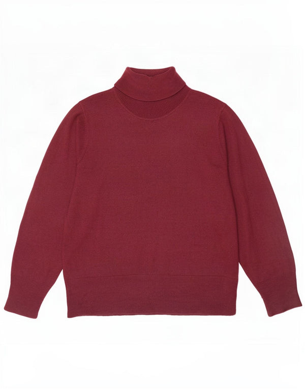 Maglione maglione a collo alto da donna Marks & Spencer UK 20 2XL Acrilico bordeaux