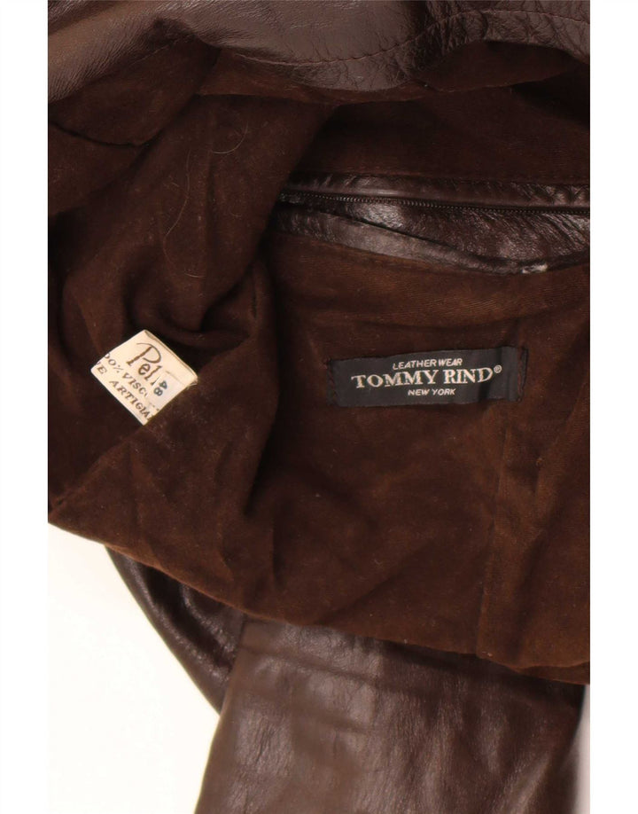 Vintage Mens Leather Jacket IT 48 Medium Brown Leather