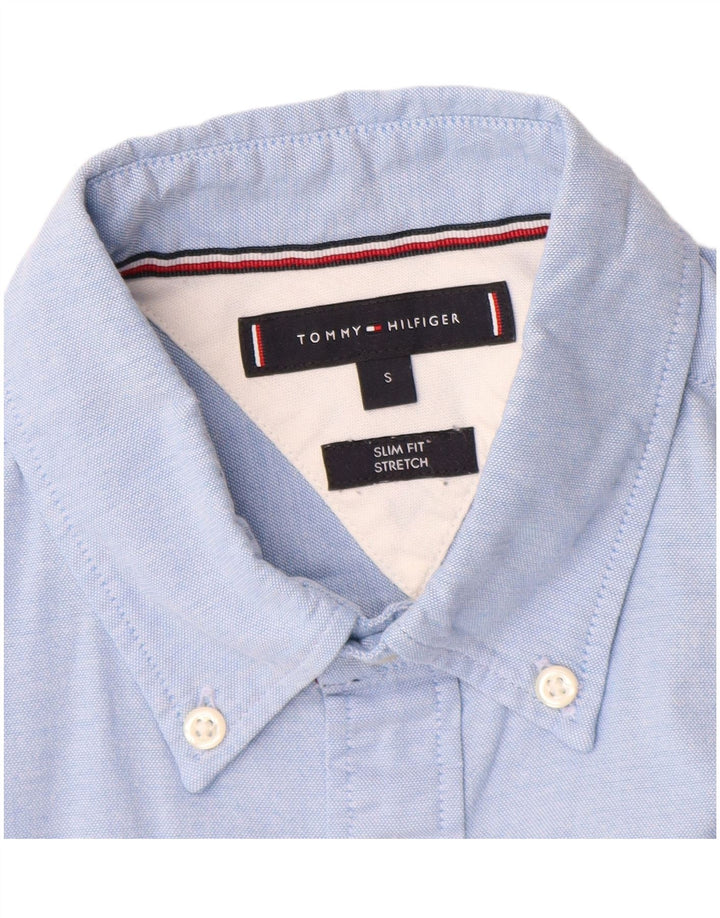 Tommy Hilfiger Mens Slim Fit Shirt Small Blue Cotton