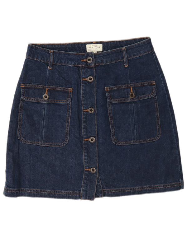 Jack Wills Dame Mini Denim Nederdel UK 10 Small W27 Blue Cotton