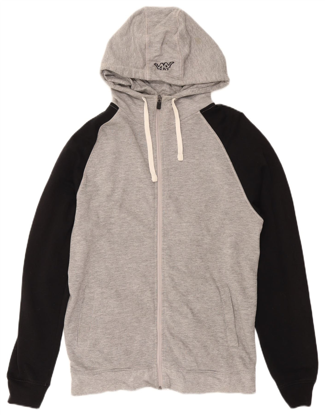 KAPPA Mens Zip Hoodie Sweater Large Grey Colourblock