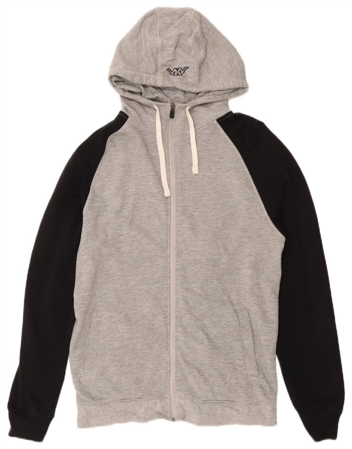 KAPPA Mens Zip Hoodie Sweater Large Grey Colourblock