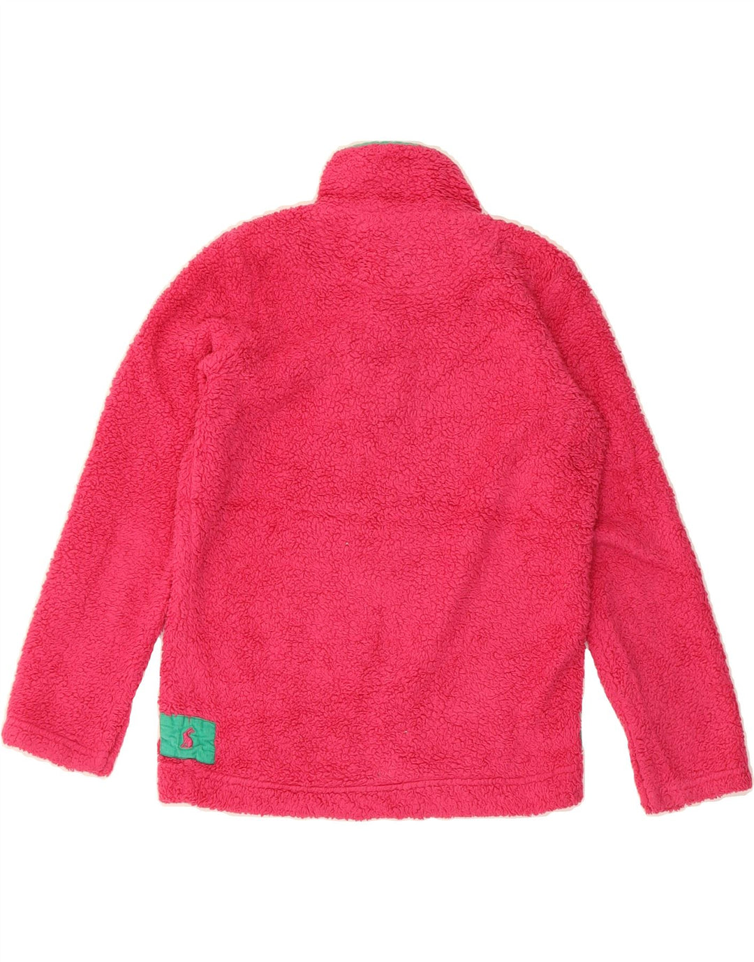 JOULES Girls Button Neck Fleece Jumper 9-10 Years Pink Polyester Vintage Joules and Second-Hand Joules from Messina Hembry 