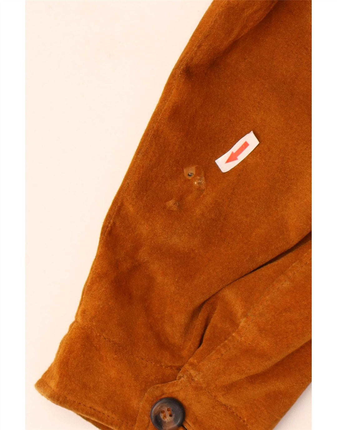 James Dillon Veste bomber en daim pour homme UK 40 Grand cuir beige