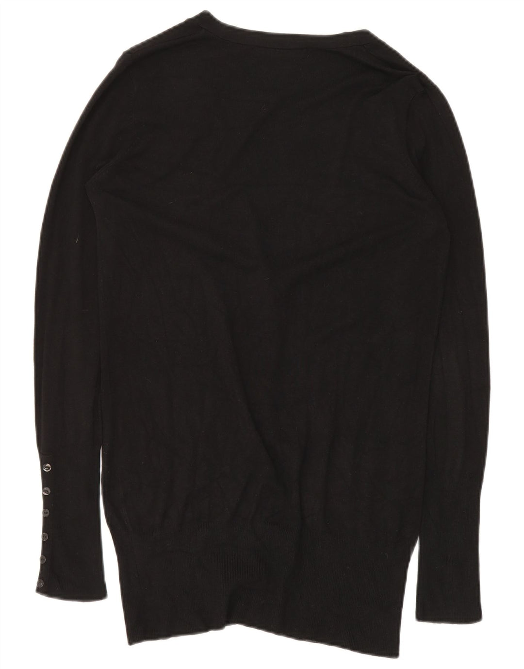 ZARA Womens Longline Cardigan Sweater UK 14 Medium Black Rayon