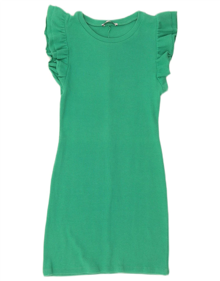 Zara Womens Sheath Dress UK 12 Medium Green