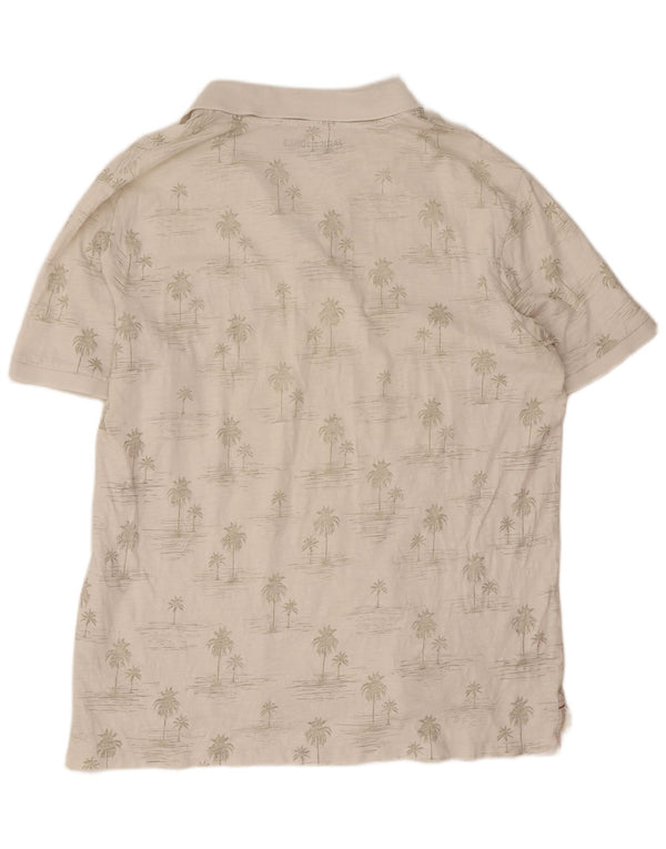 Jack & Jones Mens Hawaiian Polo Shirt 2XL White Cotton