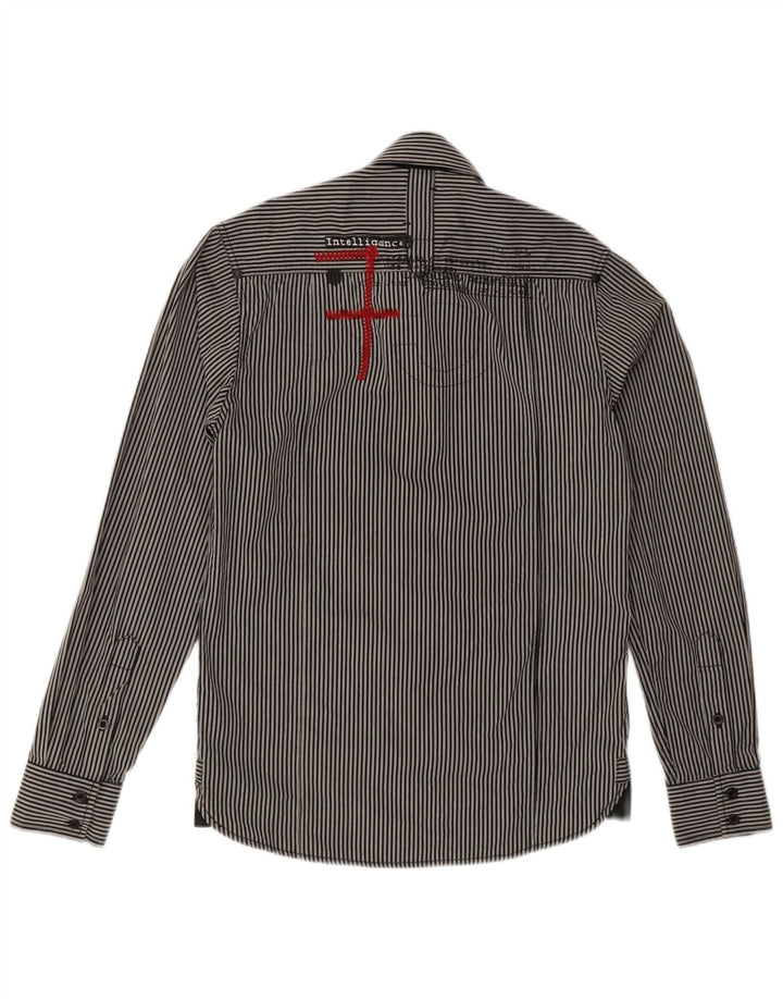 Jack & Jones Mens Graphic Shirt Small Black Pinstripe Cotton