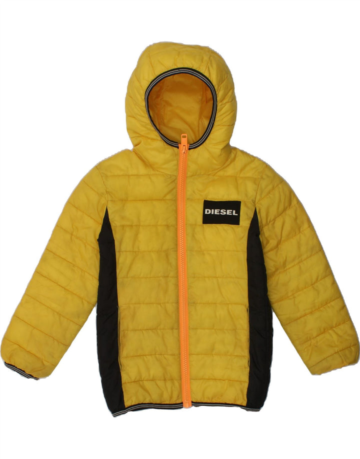 DIESEL Boys Hooded Padded Jacket 3-4 Years Yellow Polyester | Vintage Diesel | Thrift | Second-Hand Diesel | Used Clothing | Messina Hembry 