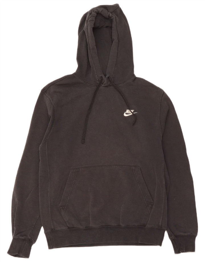 NIKE Mens Hoodie Jumper Small Black Cotton