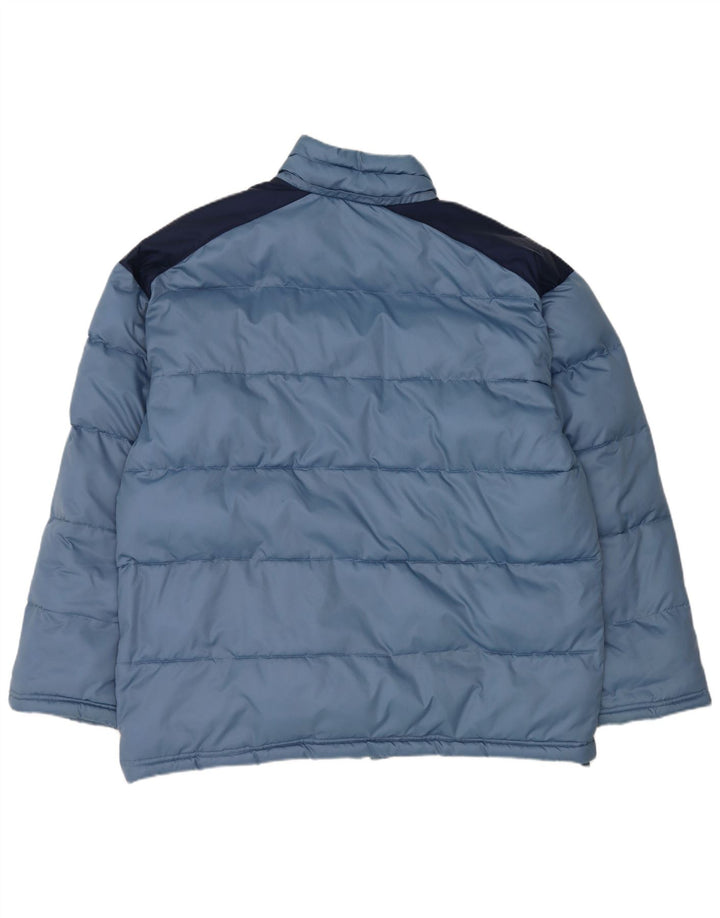 Adidas Chaqueta acolchada para hombre UK 40 Large Azul Colorblock Nylon