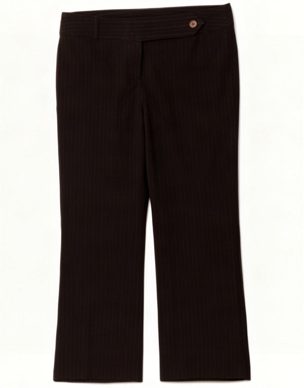Marks & Spencer Womens Suit Trousers UK 16 Large W36 L29 Black Pinstripe