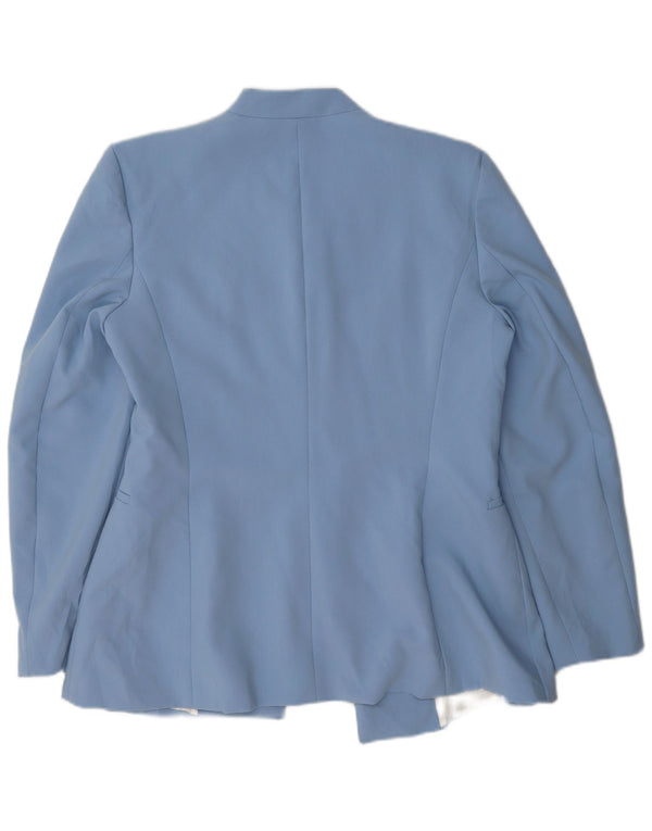 Zara Chaqueta Blazer para Mujer UK 46 Poliéster Azul Grande