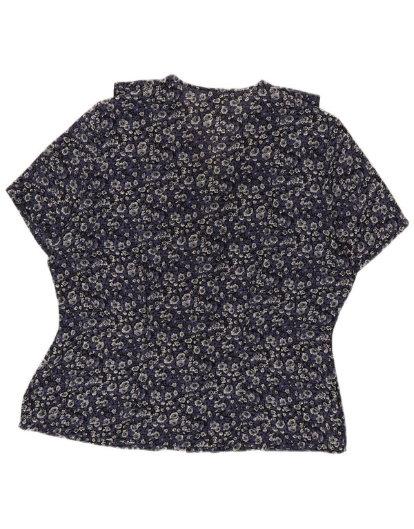 Marks & Spencer Blusa para mujer UK 46 Grande Azul marino Floral