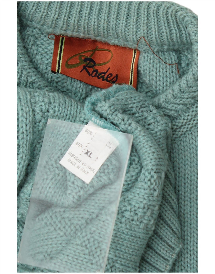 Maglione maglione girocollo da uomo Rodes XL in lana verde