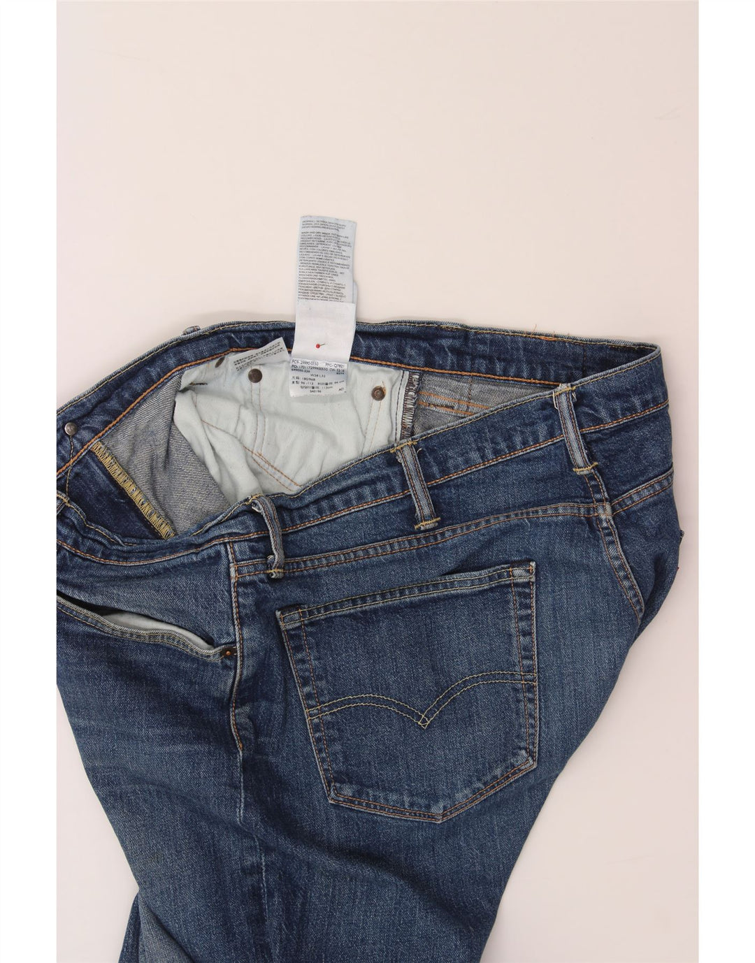 Мужские прямые джинсы LEVI'S W38 L32 синие, хлопок