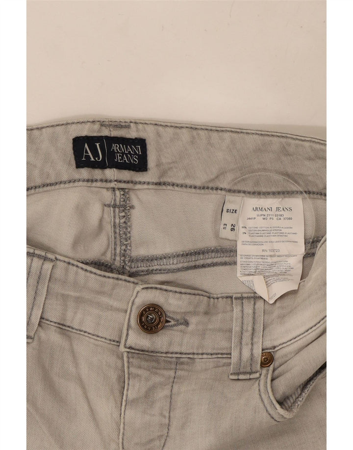 Jeans slim da donna ARMANI W26 L32 cotone grigio