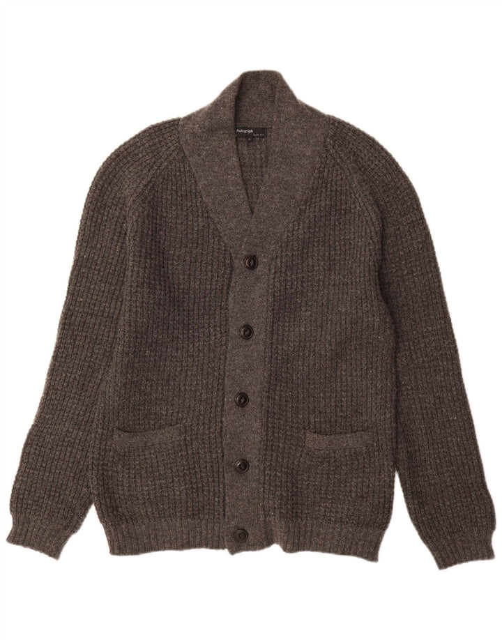 Marks & Spencer Herre Autograph Slim Fit Cardigan Sweater Medium Grey Uld