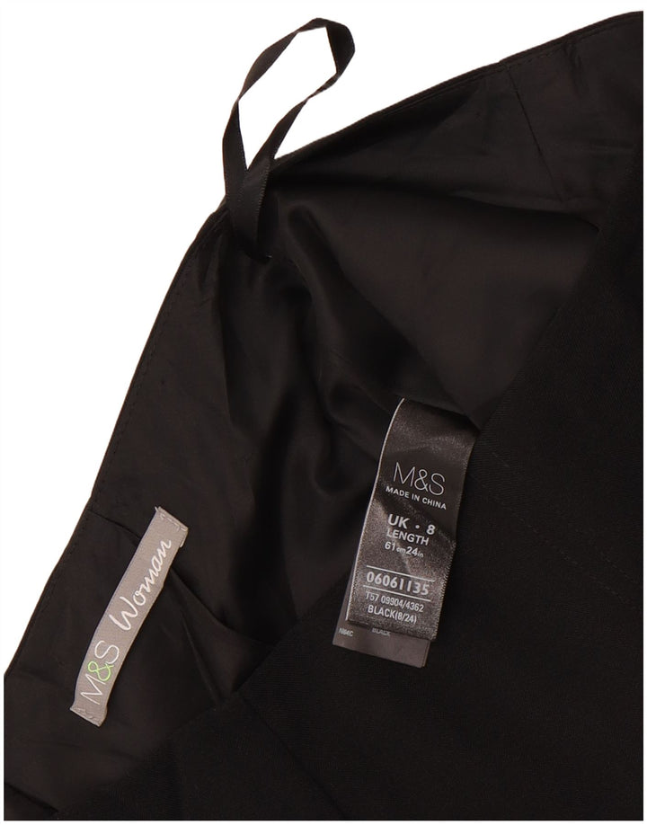 Marks & Spencer Womens Pencil Skirt UK 8 Small W28  Black Polyester