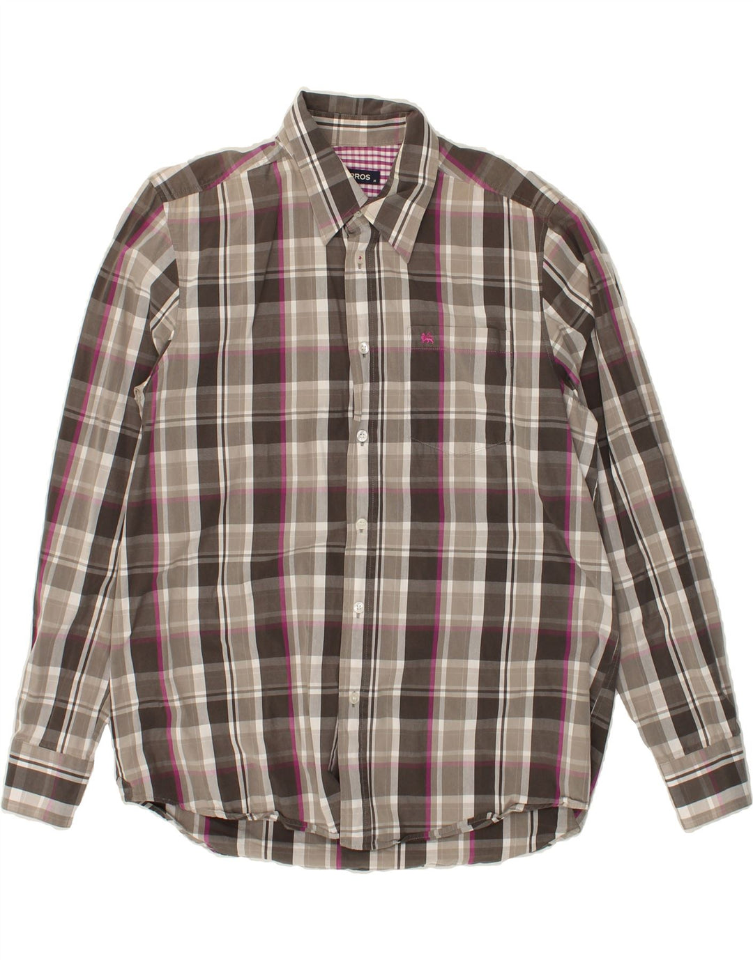 LERROS Mens Shirt Medium Grey Check | Vintage Lerros | Thrift | Second-Hand Lerros | Used Clothing | Messina Hembry 