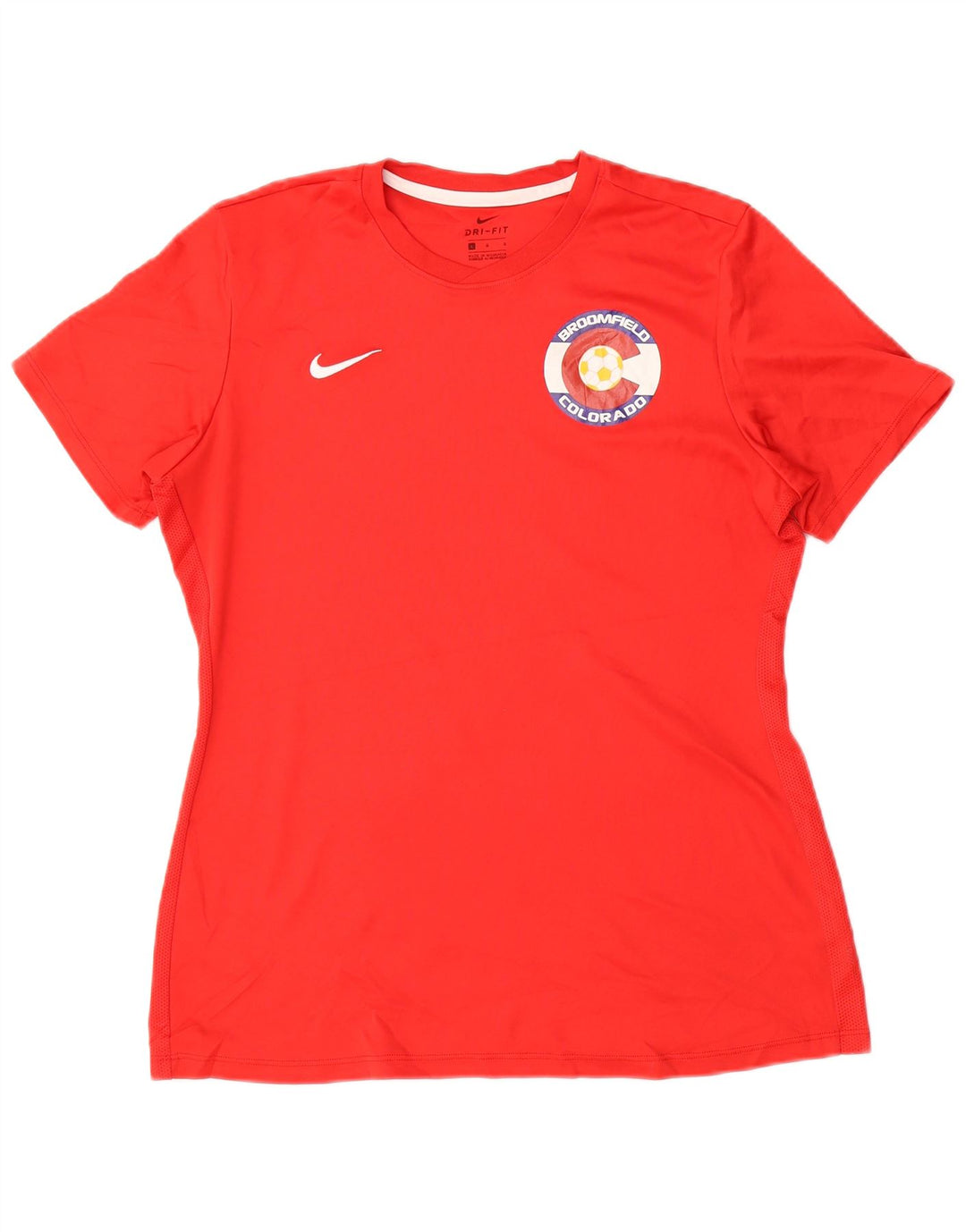NIKE Womens Dri Fit T-Shirt Top UK 16 Large Red Polyester