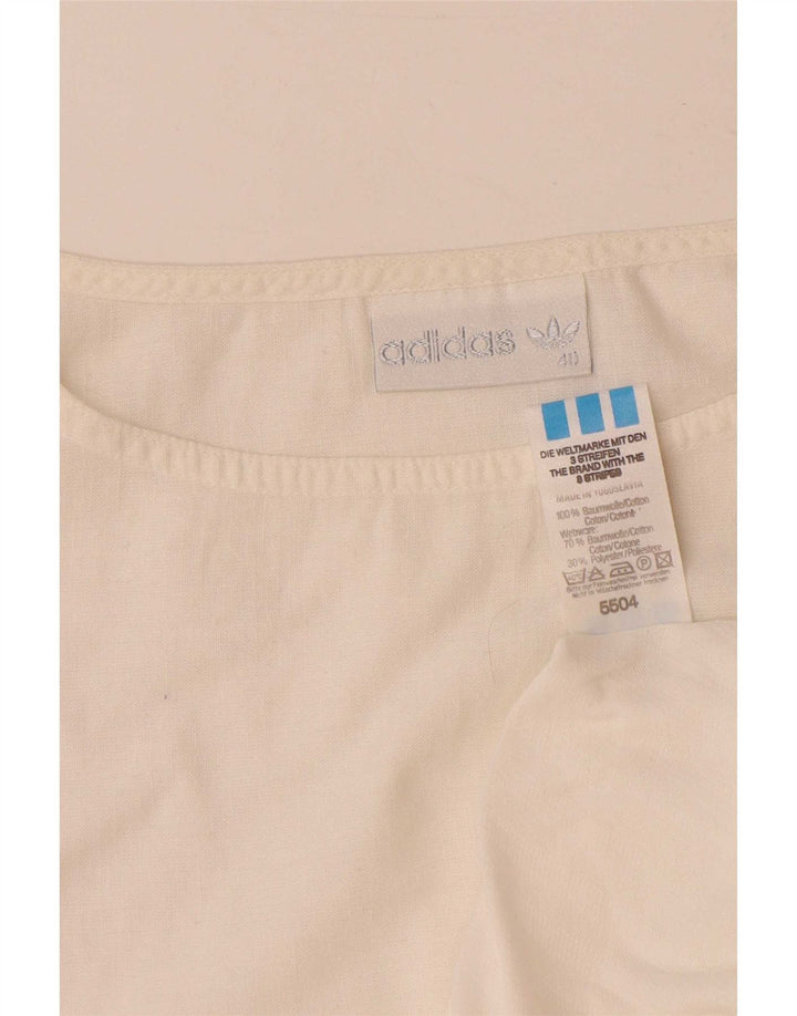Adidas Womens T-Shirt Top EU 40 Medium White Cotton