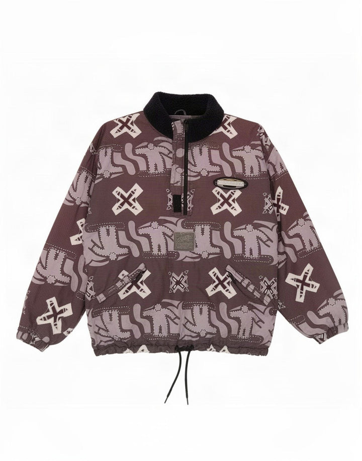 Iguana Herre abstrakt mønster Windbreaker Jacket UK 40 Large Purple