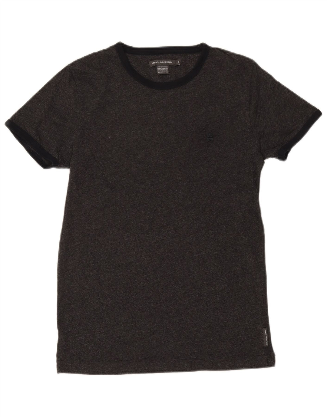 French Connection Mens T-Shirt Top Small Grey Cotton