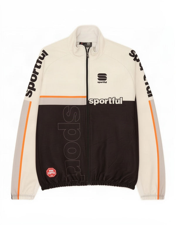 Sportful Mens Graphic Tracksuit Top Jacket XL Branco Colourblock Poliéster