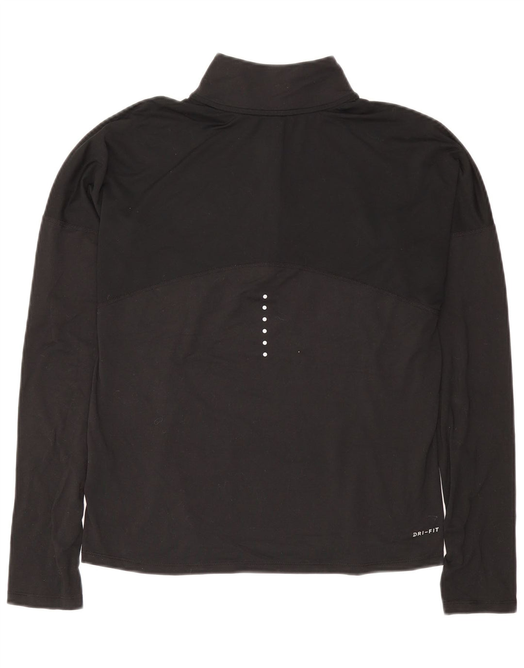 NIKE Womens Dri Fit Zip Neck Pullover Tracksuit Top UK 10 Small Black