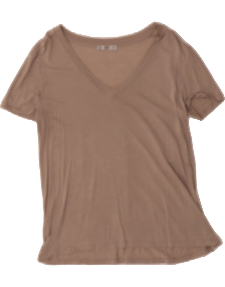 ZARA Womens T-Shirt Top UK 10 Small Beige Vintage Zara and Second-Hand Zara from Messina Hembry 