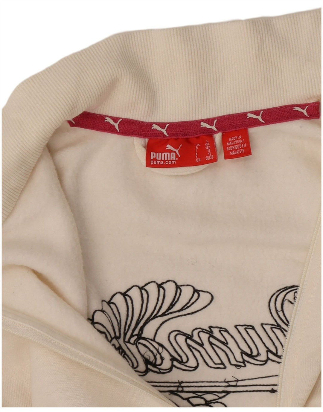Puma Girls Graphic Tracksuit Top Jacket 11-12 Years White