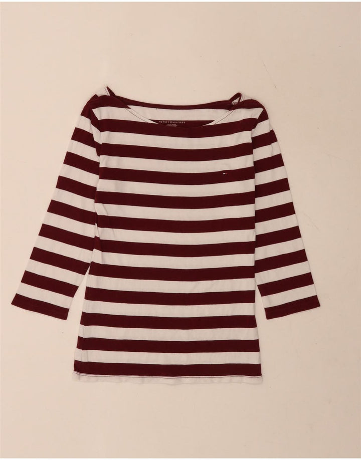 Tommy Hilfiger Womens Regular Top 3/4 ærme UK 8 Small White Striped