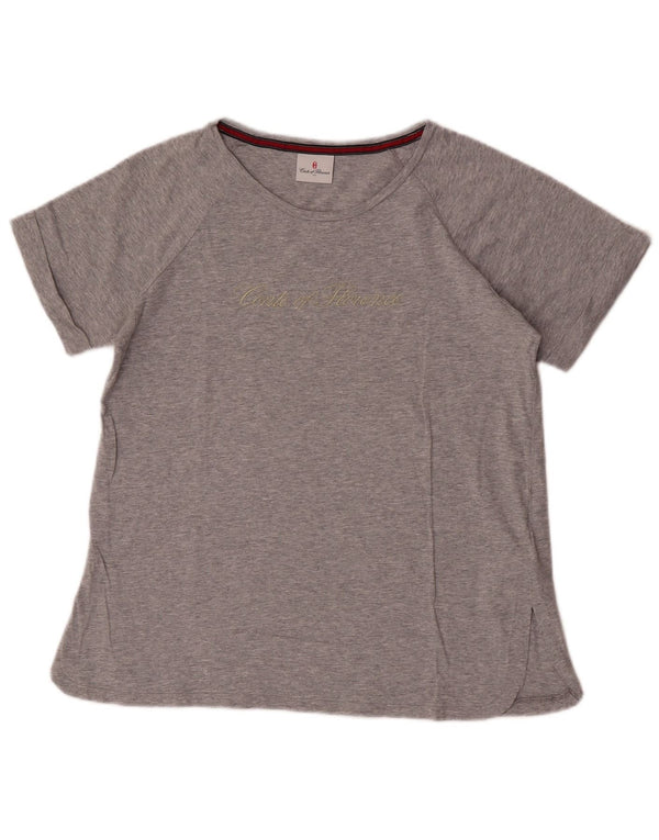 Conte of Florence T-shirt graphique pour femme UK 16 Grand coton gris