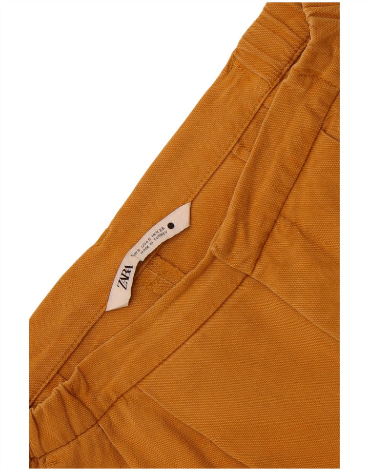 Zara Womens Pleated Chino Shorts Small W26  Brown