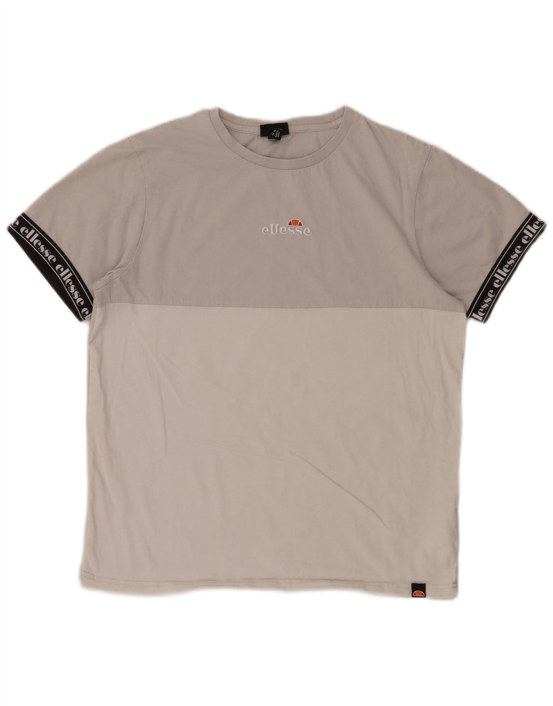 Ellesse Mens Graphic T-Shirt Top Medium Grey Colourblock Cotton