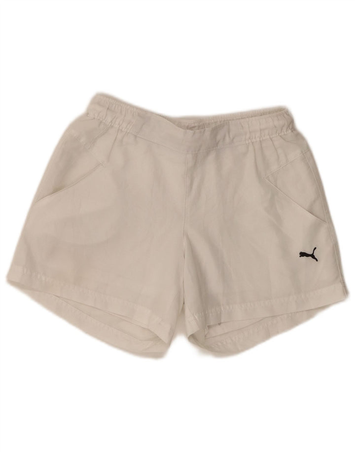 PUMA Womens Sport Shorts UK 10 Small  White