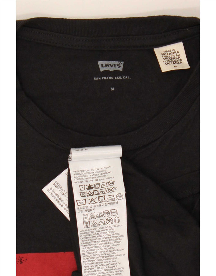 Levi's Mens Graphic T-Shirt Top Medium Black Cotton