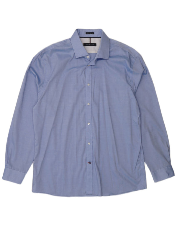 Tommy Hilfiger Mens Slim Fit Shirt Size 16 Large Blue