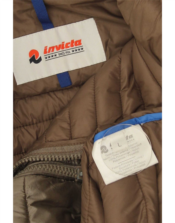 Giacca imbottita con cappuccio da donna Invicta UK 14 Large Khaki Poliammide