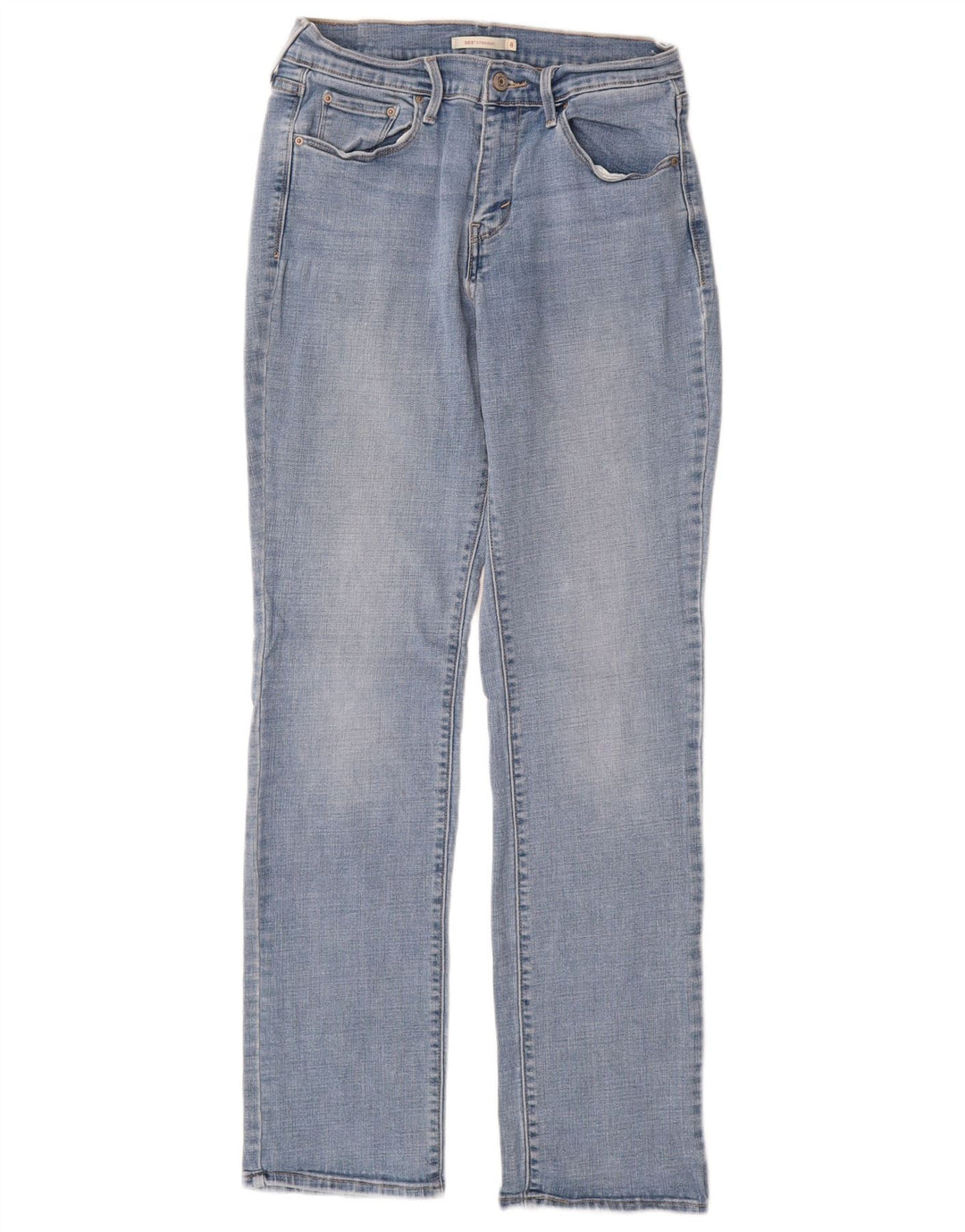 LEVI'S Damen 505 Straight Jeans US 8 Medium W29 L32 Blaue Baumwolle