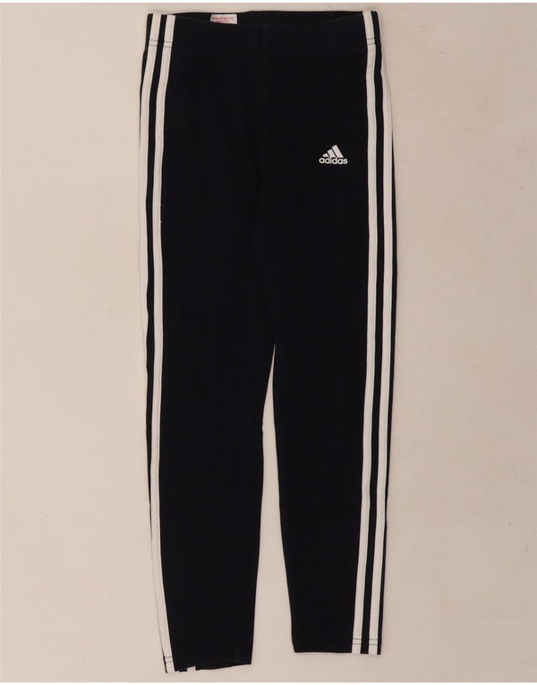 Leggings Adidas Bambina 11-12 Anni Cotone Blu Navy