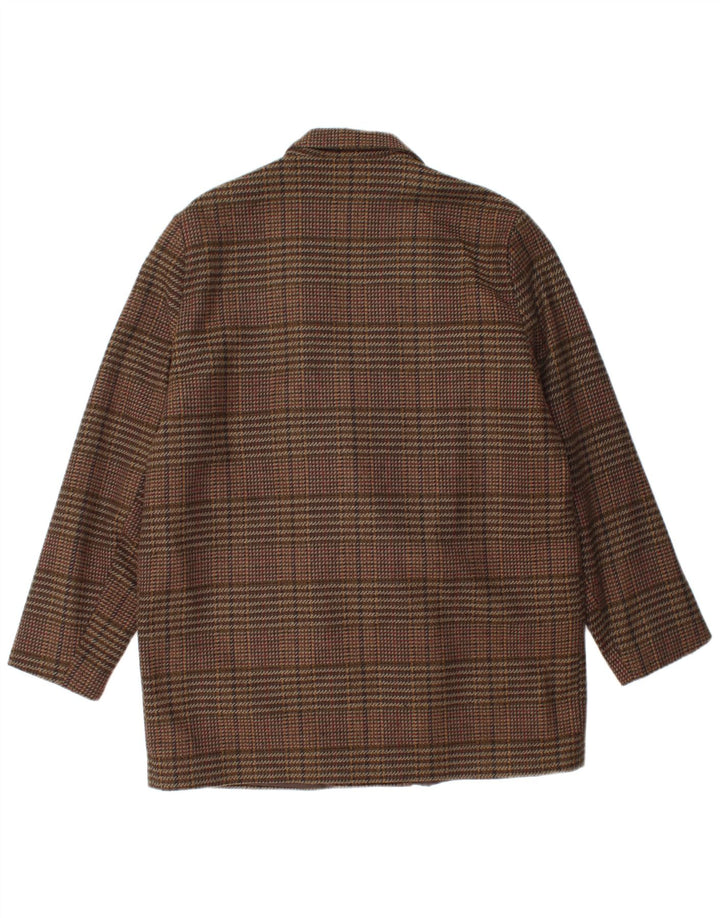 ETAM Veste Blazer Croisée Femme US 16 2XL Marron Carreaux Acrylique