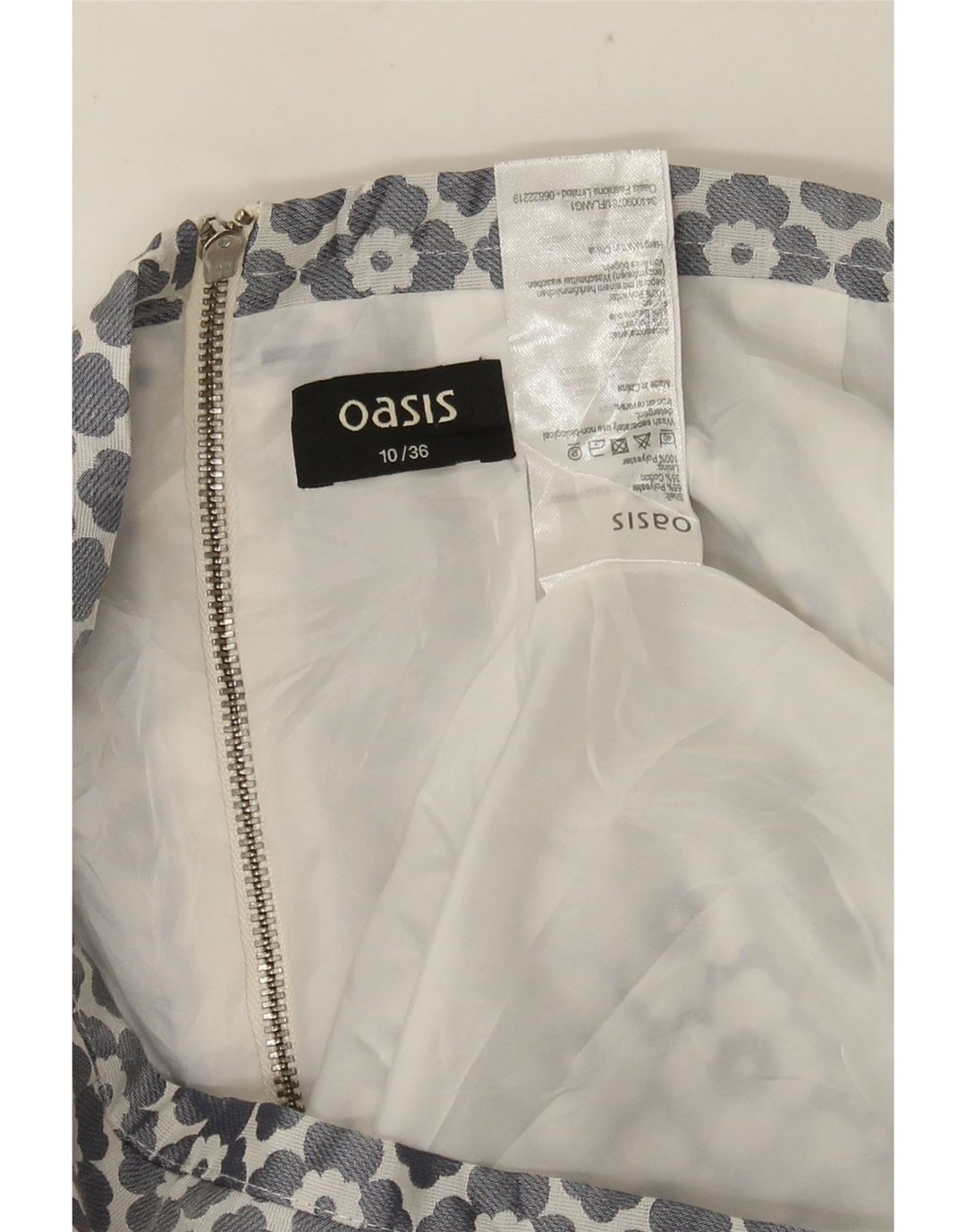 Oasis Womens Mini Skirt UK 10 Small W28 Grey Floral Polyester