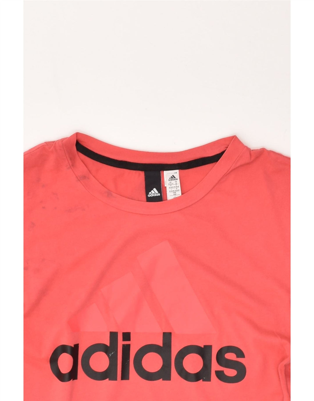 ADIDAS Womens Graphic T-Shirt Top UK 12/14 Medium Red Cotton | Vintage Adidas | Thrift | Second-Hand Adidas | Used Clothing | Messina Hembry 