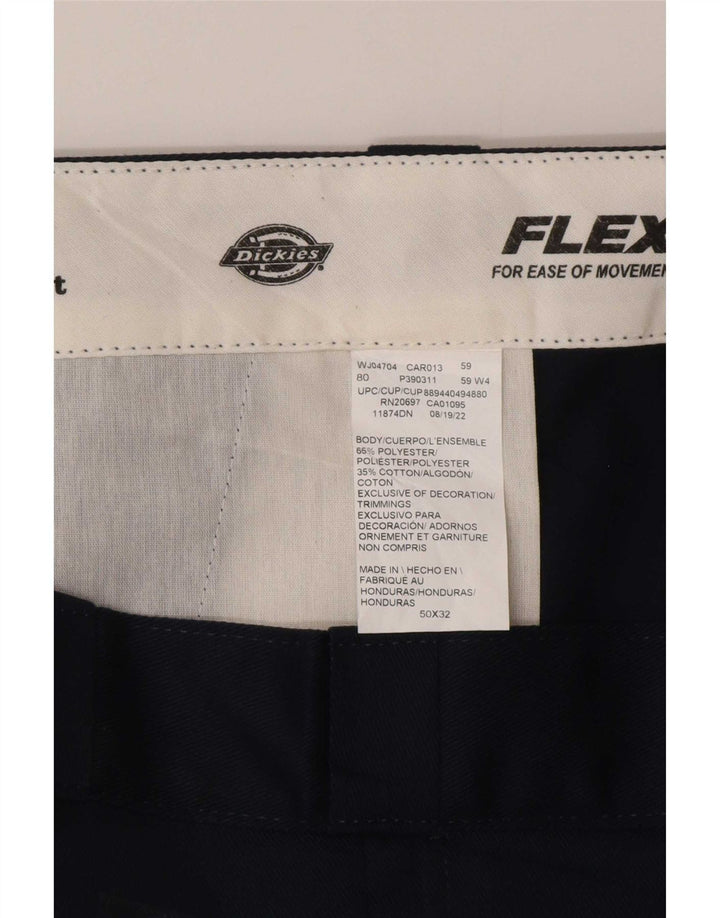 Dickies Mens Straight Chino Trousers W50 L32 Navy Blue Polyester